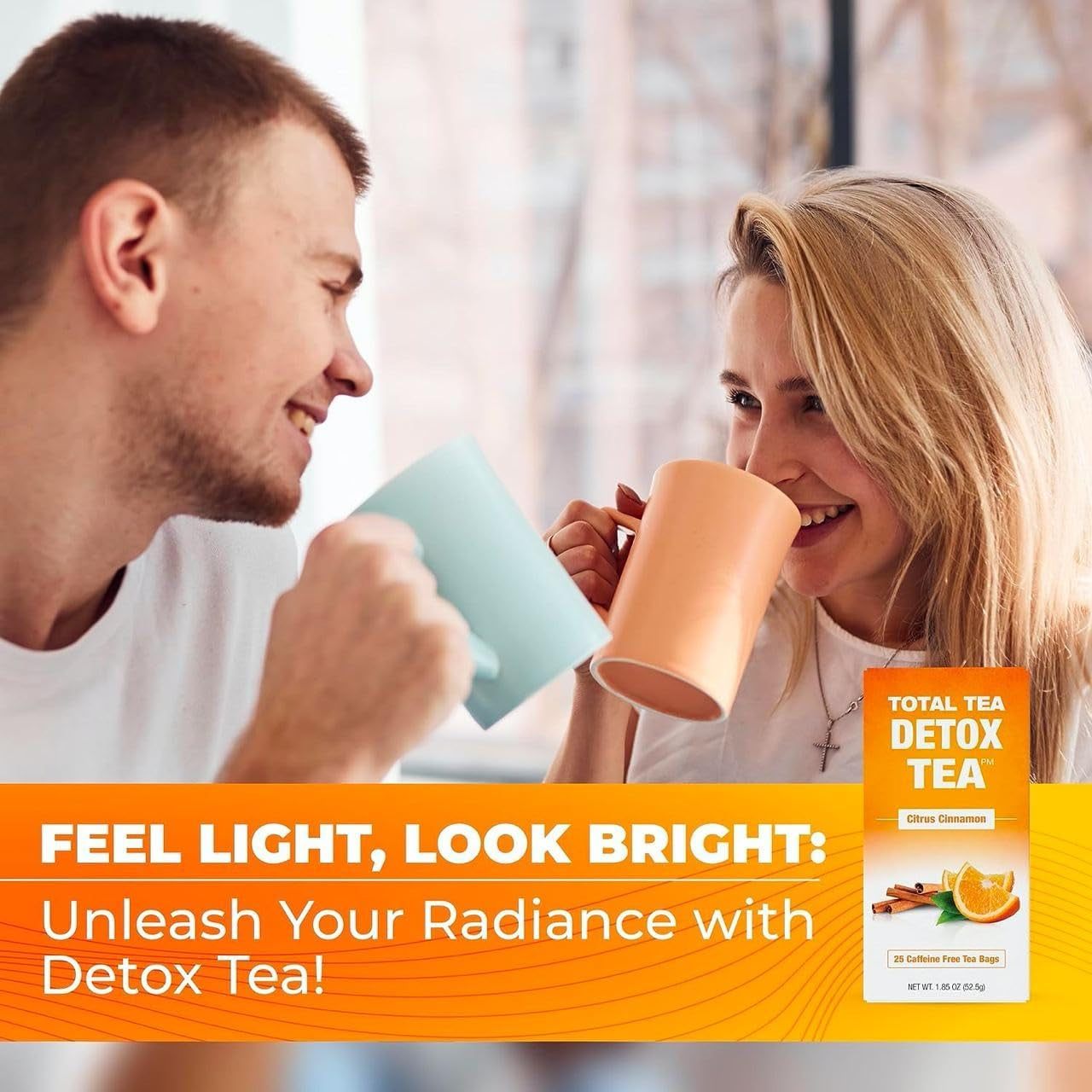 Siimming Detox Tea Caffeine Free - 25 Day Detox Tea - Herbal Tea with Chamomile, Hibiscus Tea & Ginger Root for Colon Cleanse – Natural Citrus & Cinnamon Herbal Tea for Digestive Health (25-Pack, Citrus & Cinnamon)