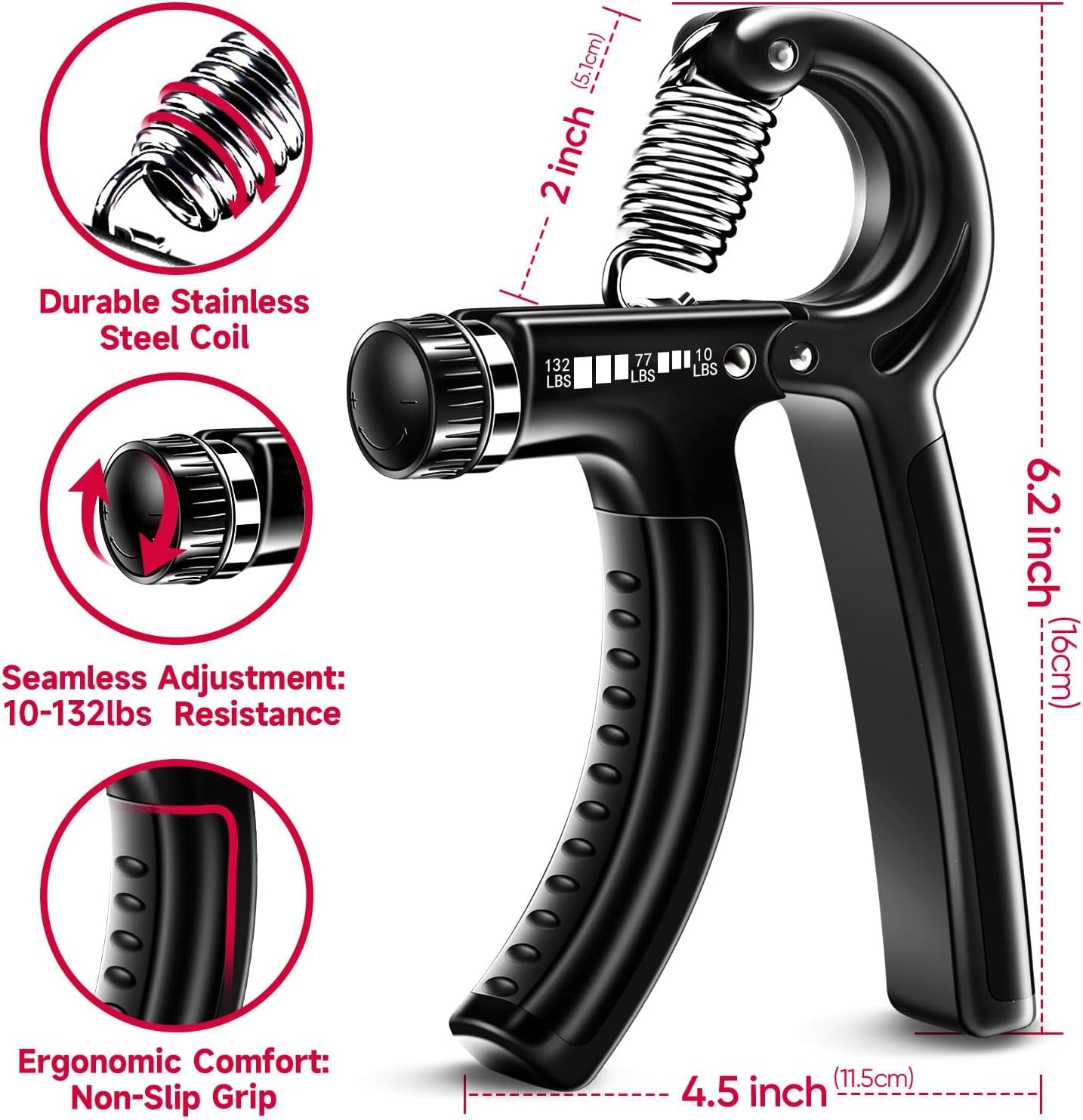 Grip Strengthener Kit – Adjustable Resistance Forearm Hand Grips.