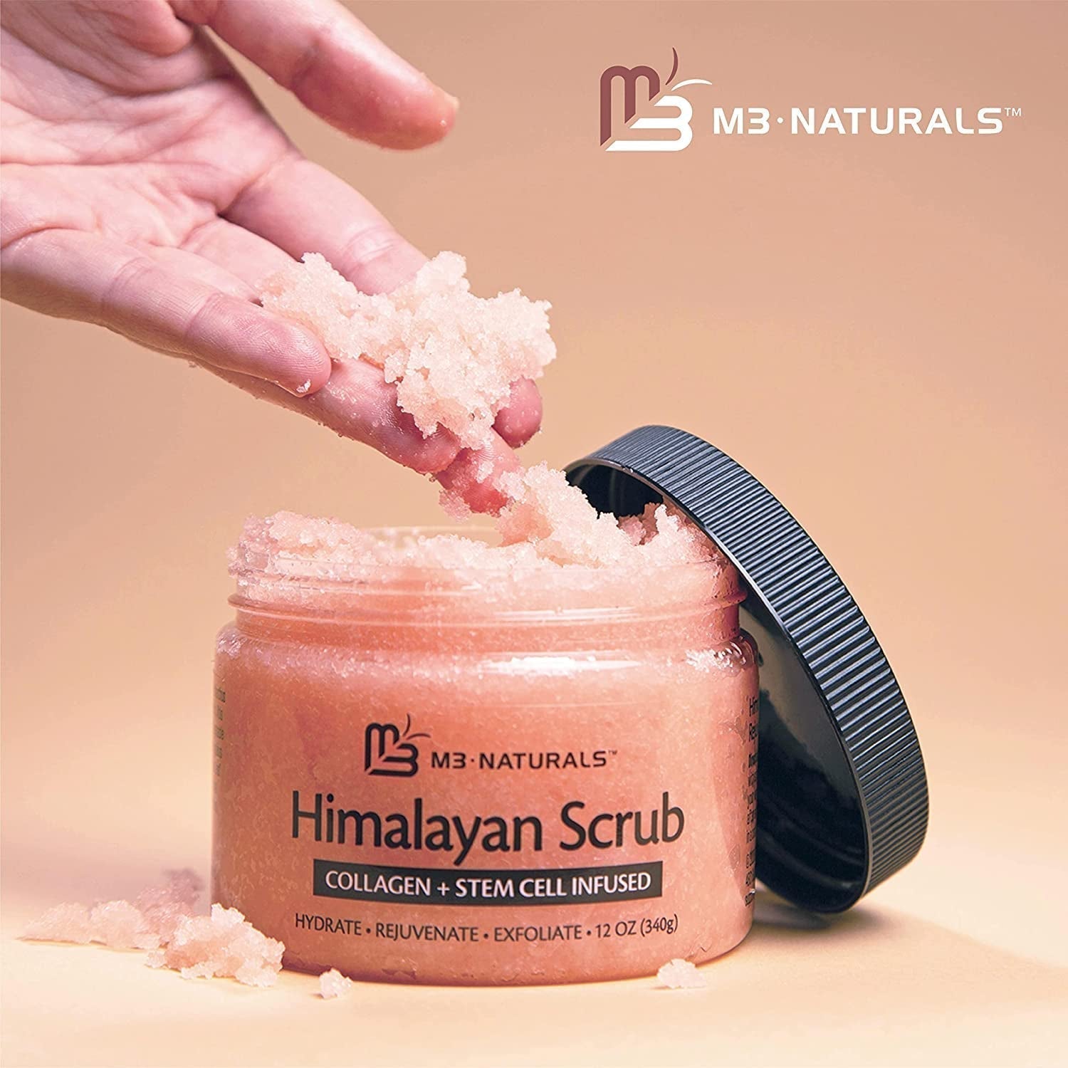 Himalayan Salt Scrub, Face, Foot Body Exfoliator with Collagen and Stem Cells Beauty & Personal Care