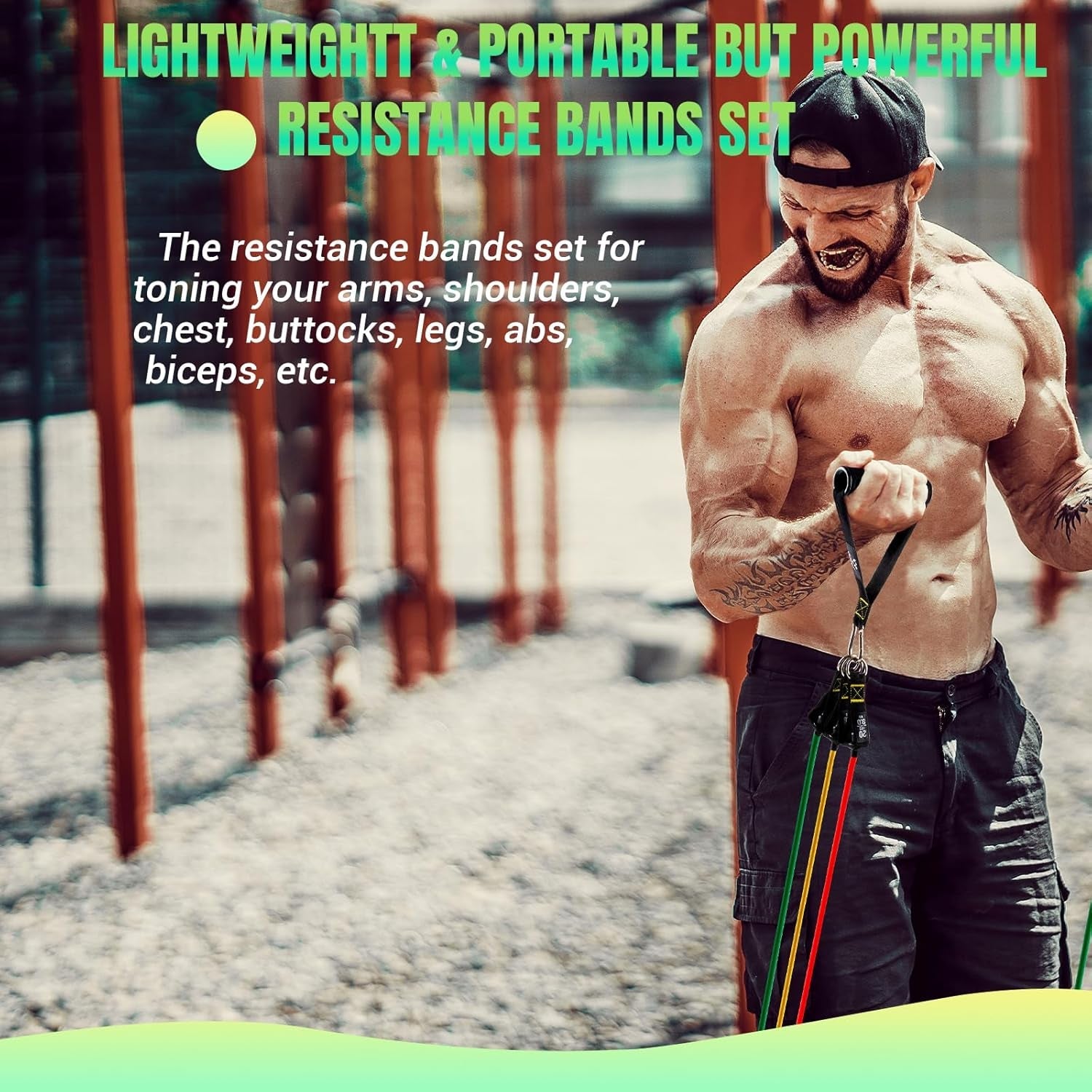 Resistance Bands Set with Handles & Door Anchor - Fitness & Therapy