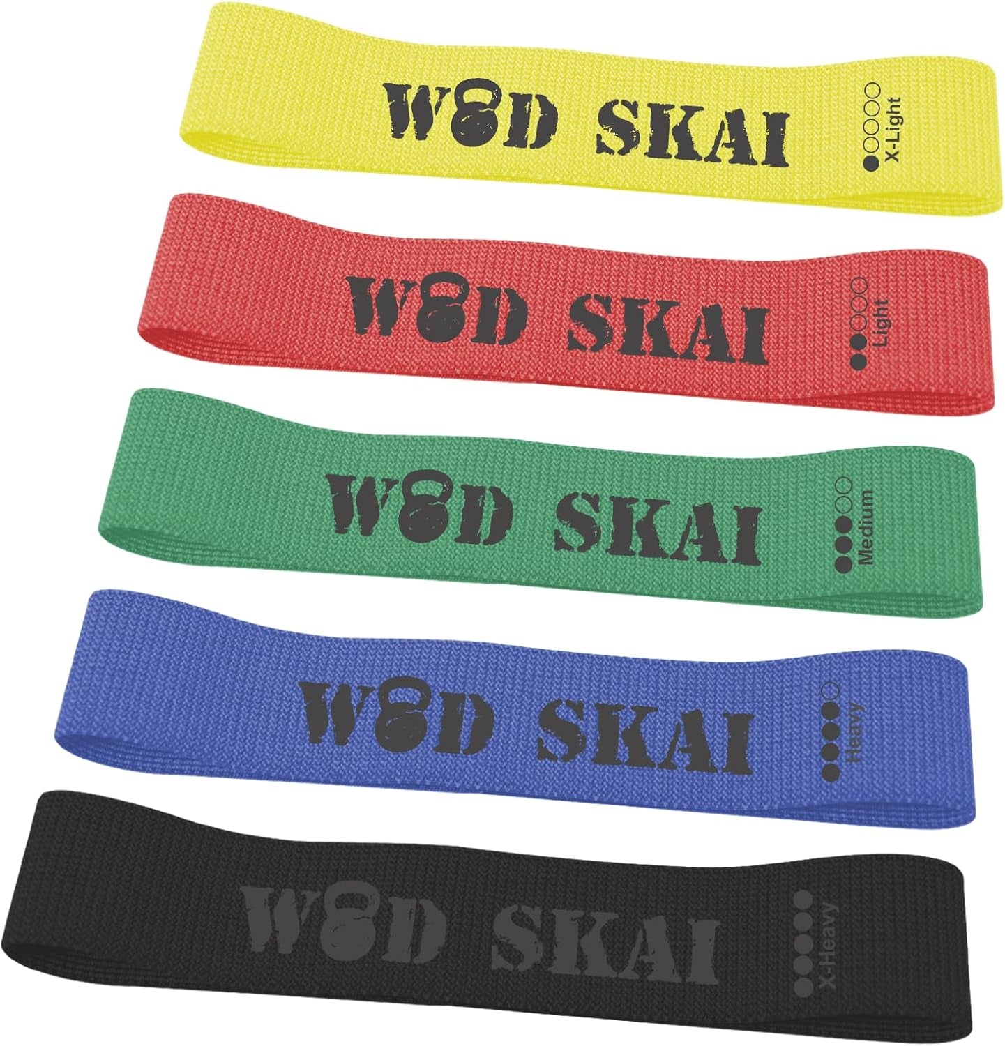 Resistance Exercise Fabric Bands, Non-Slip Booty Workout Bands for Legs & Butt and Glutes, 5 Levels Fitness Training Bands for Strength, Physical Therapy, with Carry Bag and Exercise Booklet