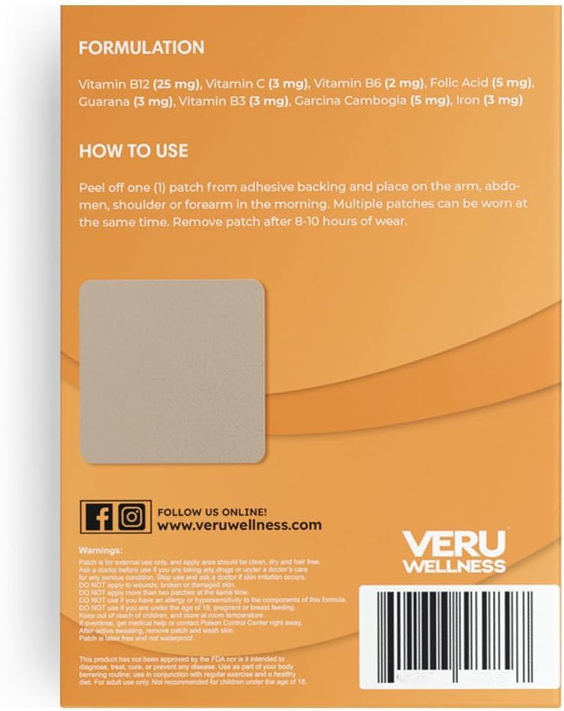 Veru Wellness Vitamin B12 Energy Patch – Natural Time Release Patch.