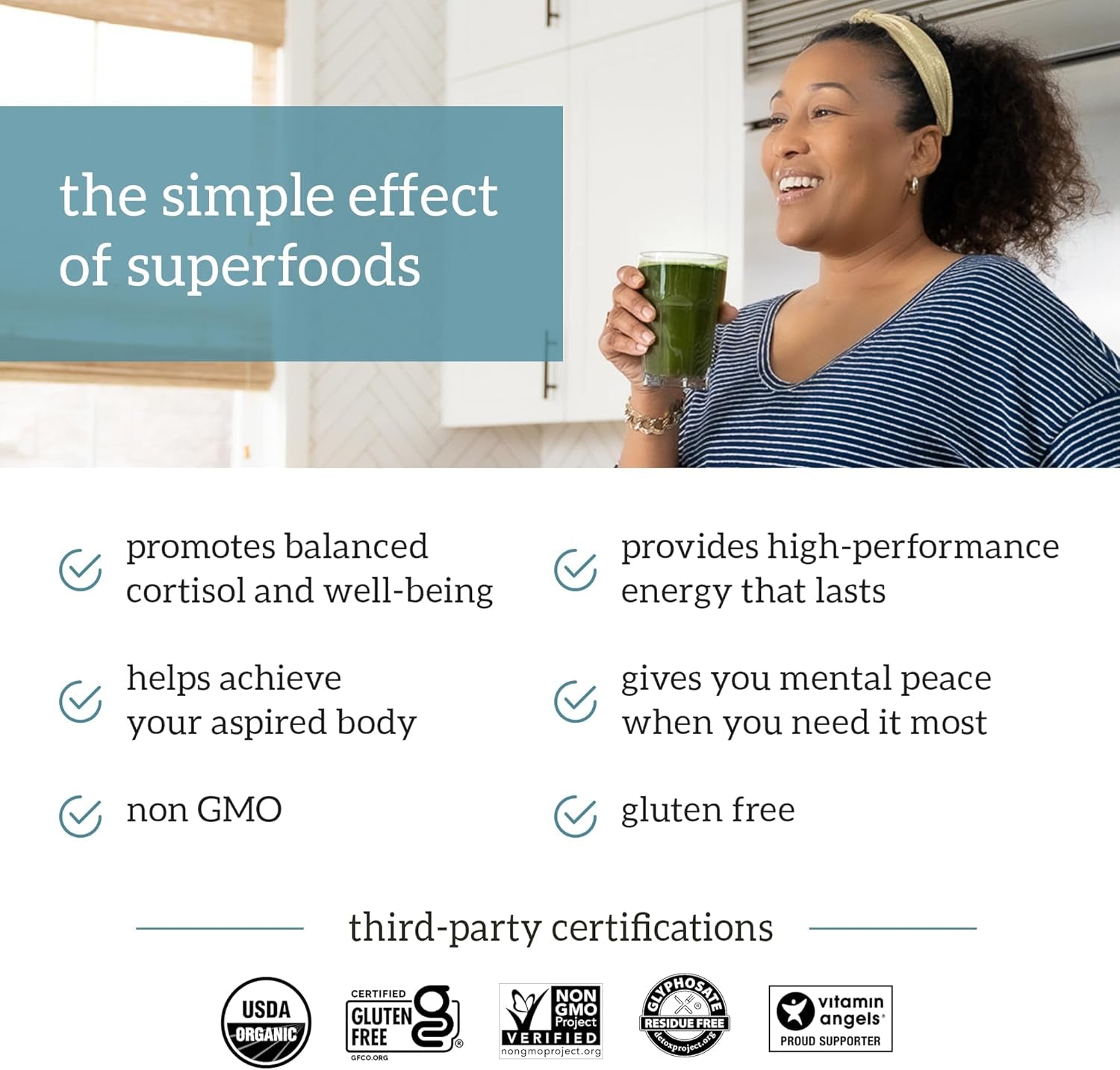 Organic Green Juice Powder - Stress Relief & Weight Control - 90-Day Supply