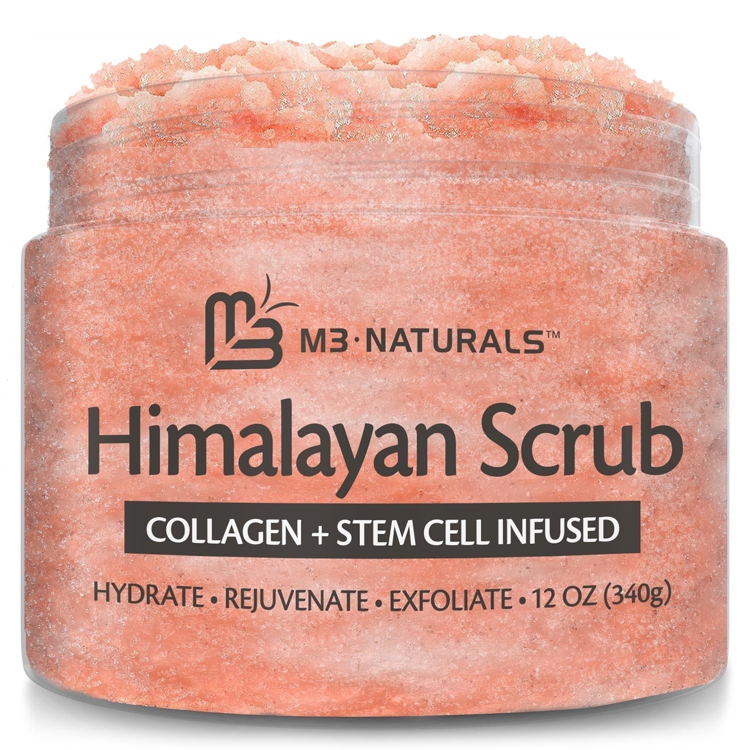 Himalayan Salt Scrub, Face, Foot Body Exfoliator with Collagen and Stem Cells Beauty & Personal Care