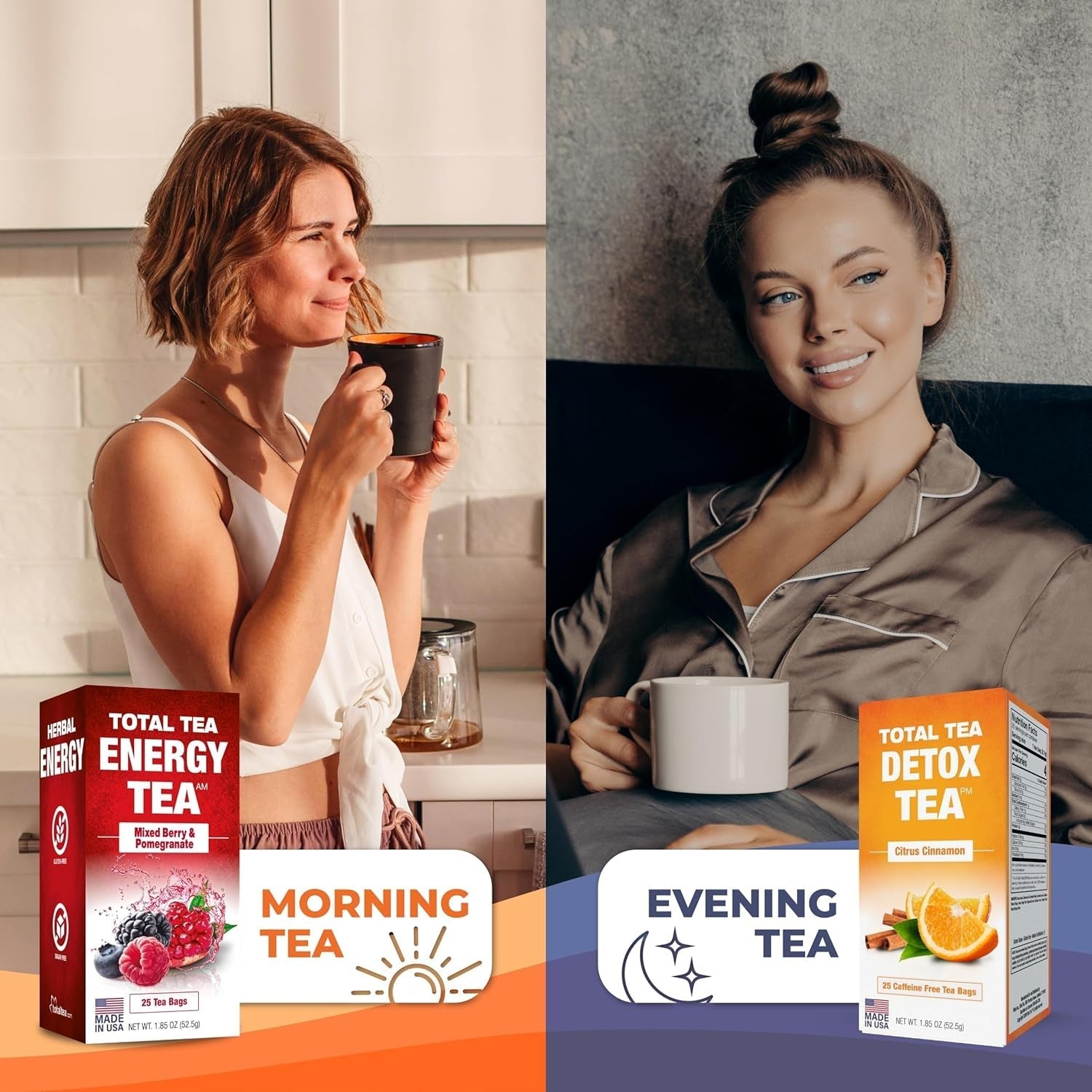 Siimming Detox Tea Caffeine Free - 25 Day Detox Tea - Herbal Tea with Chamomile, Hibiscus Tea & Ginger Root for Colon Cleanse – Natural Citrus & Cinnamon Herbal Tea for Digestive Health (25-Pack, Citrus & Cinnamon)