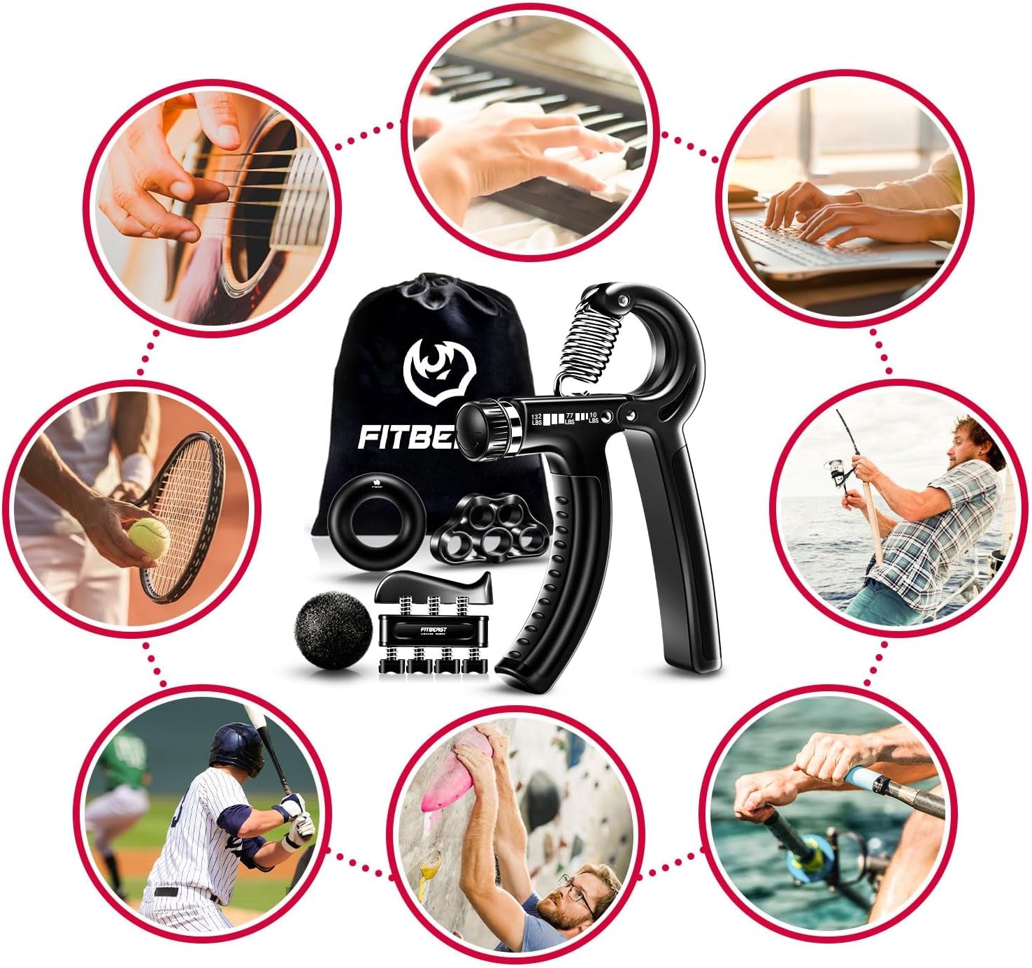 Grip Strengthener Kit – Adjustable Resistance Forearm Hand Grips.