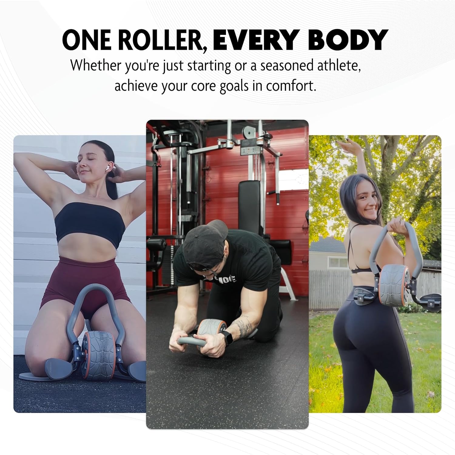 Ab Roller Wheel with Elbow Support & 2 Knee Pads - Abdominal Trainer for Core Workout - Perfect Abs Workout Equipment for Home and Gym - Flex Exercise Roller for Men and Women