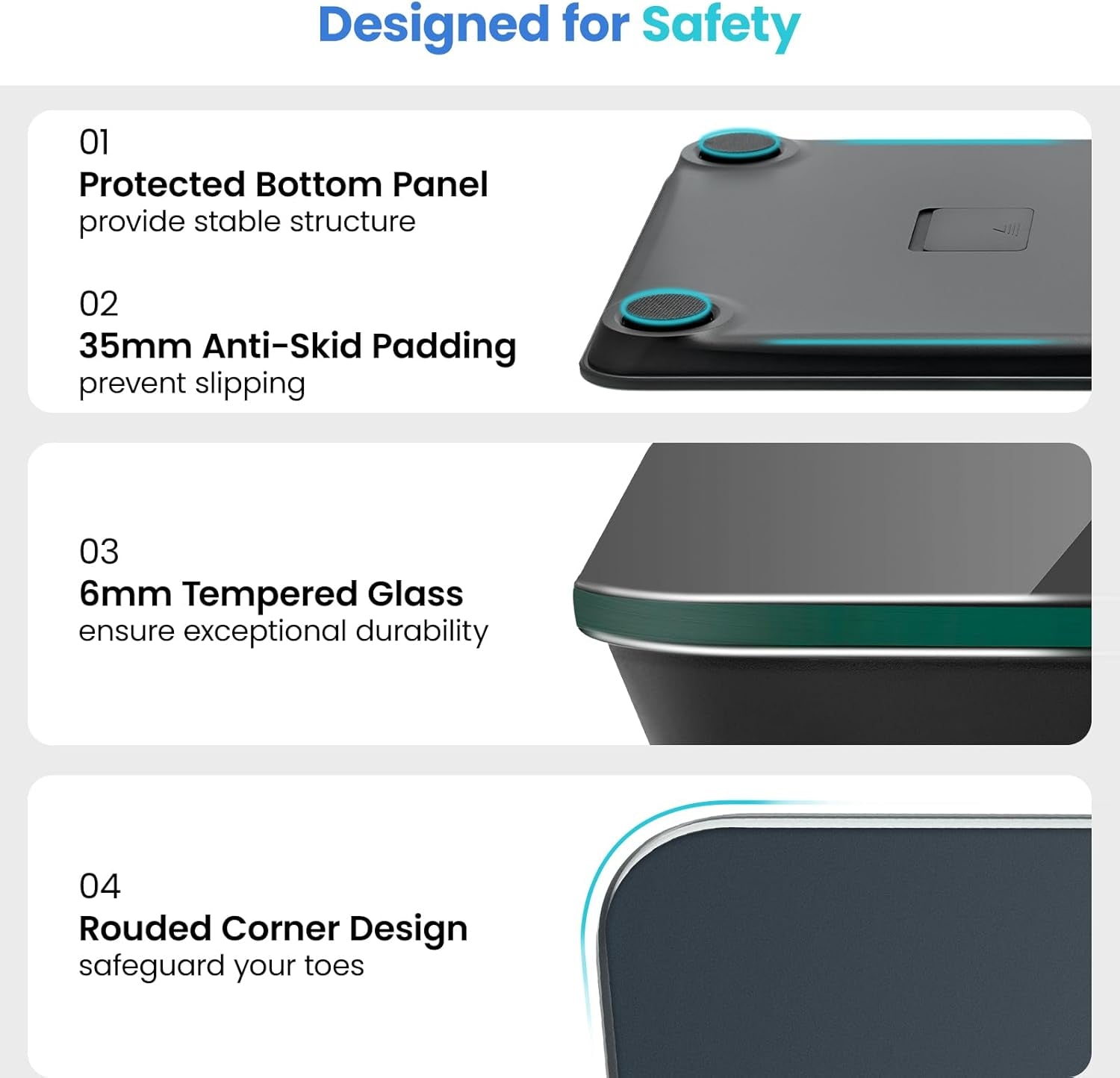 Scale for Body Weight, Digital Bathroom Scales for People, Most Accurate to 0.05Lb, Bright LED Display & Large Clear Numbers, Upgraded Quality for the Elderly Safe Home Use, 400 Lbs