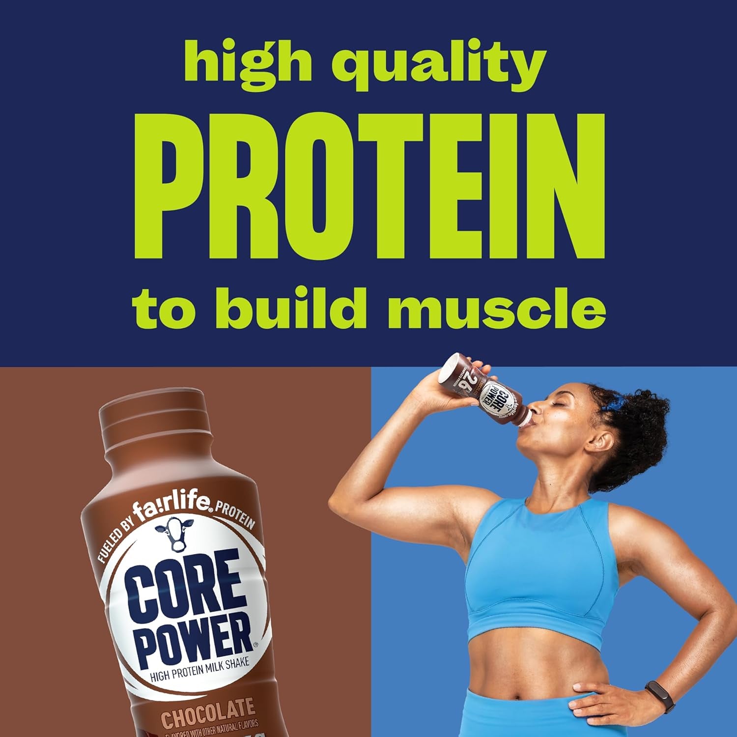 Chocolate Protein Shake – 26g Protein, Low Sugar, 14oz Bottle.