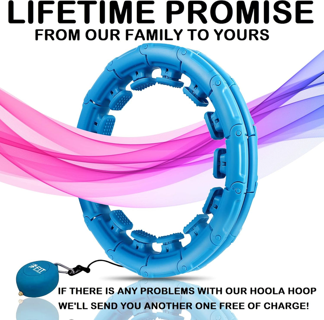 Infinity Weighted Hula Fit Hoop for Adult Weight Loss, 2 in 1 Smart Fitness Exercise Hoop for Women Abs Workout, 24/28/32 Detachable Knots