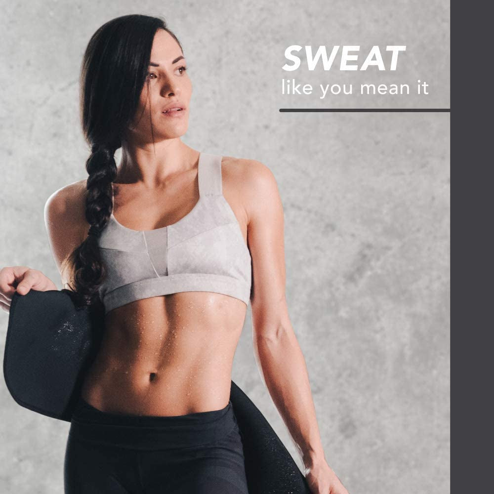 Sweet Sweat Waist Trimmer for Women and Men - Sweat Band Waist Trainer for High-Intensity Training &amp; Workouts