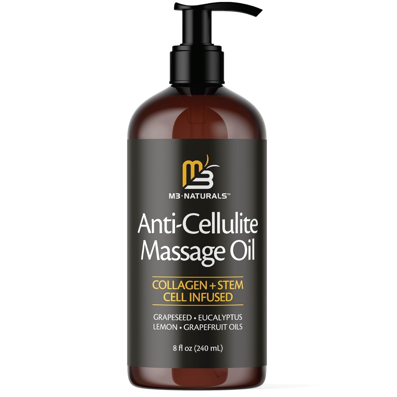 Anti Cellulite Massage Oil for Massage Therapy - Collagen and Stem Cell Skin Tightening Cellulite Cream for Women - 8 Fl Oz by