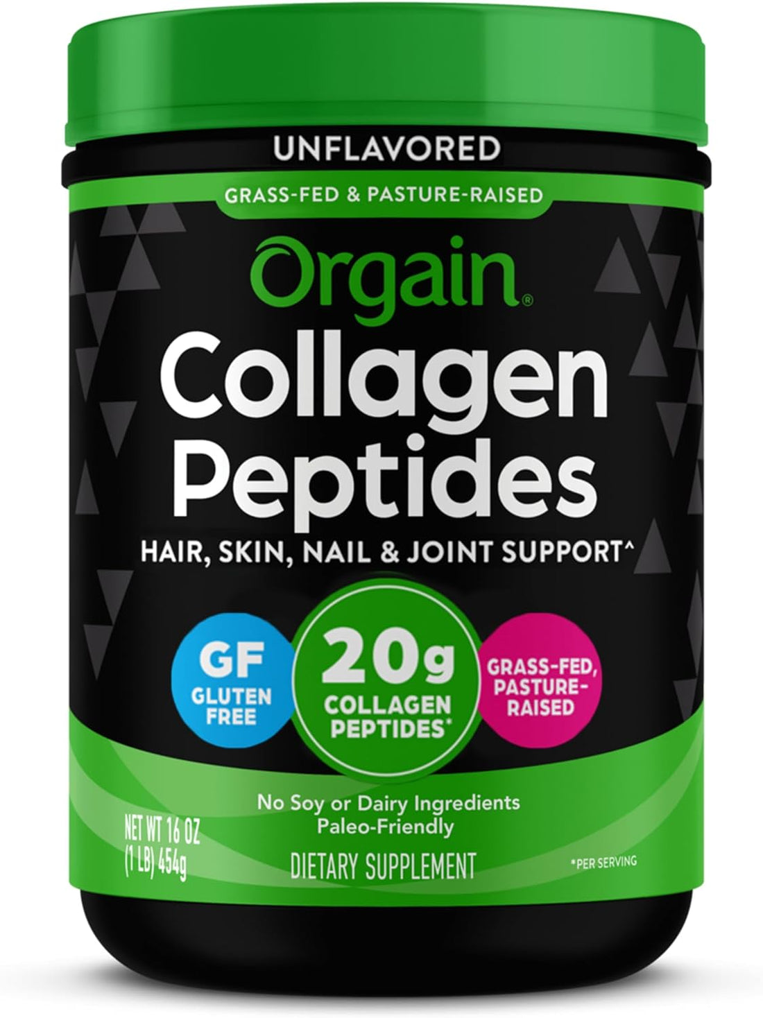 Hydrolyzed Collagen Peptides Powder for Women &amp; Men, 20G Grass Fed Collagen, Unflavored - Hair, Skin, Nail, &amp; Joint Support Supplement, Paleo &amp; Keto, Non-Gmo, Type I and III, 1Lb