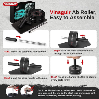 Ab Roller Wheel – Core &amp; Abs Workout Equipment with Knee Pad.