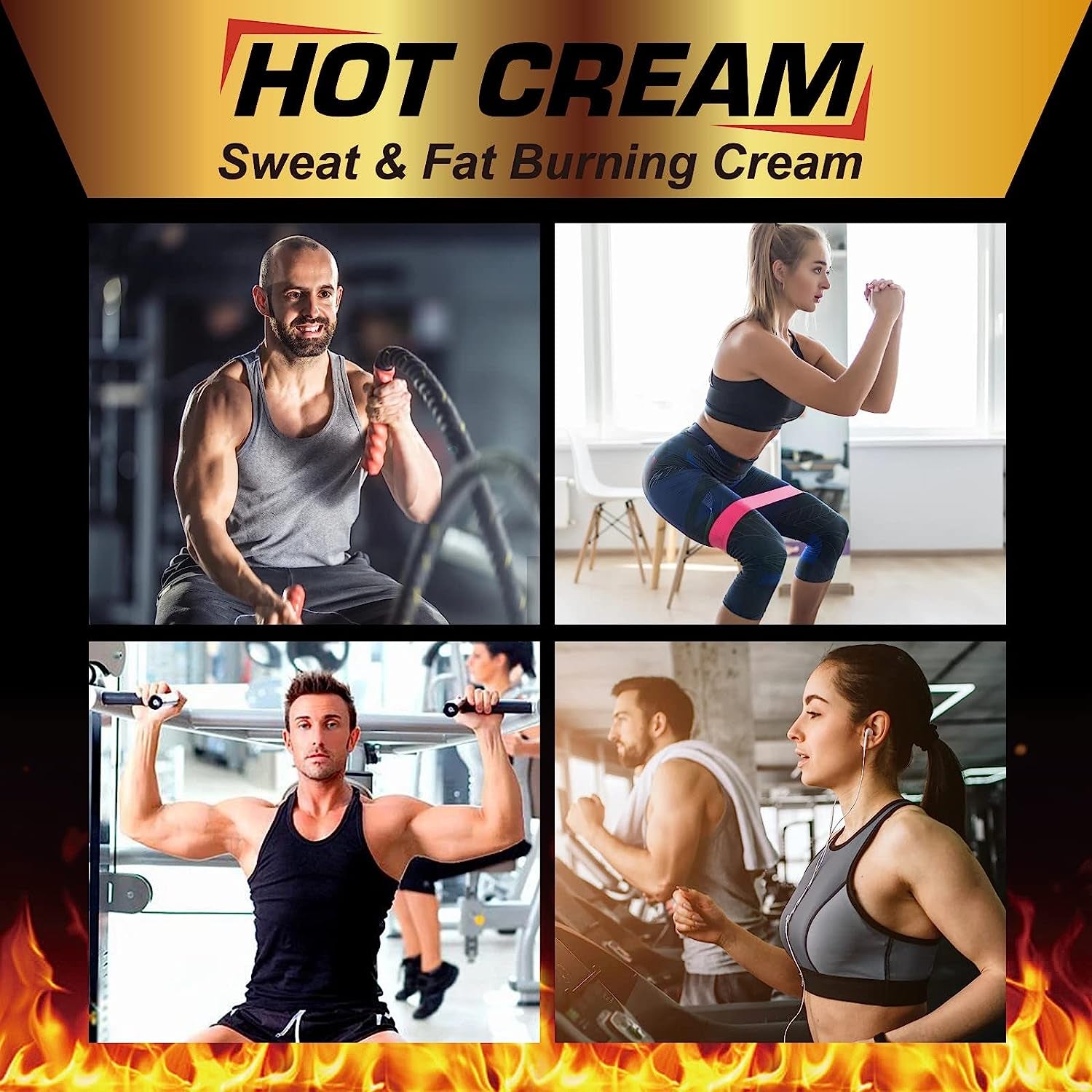 Hot Sweat Cream, Fat Burning Cream for Belly Natural Weight Loss Cream Weight Loss Workout Enhancer for Women and Men Cellulite Treatment for Thighs Legs Abdomen Arms and Buttocks