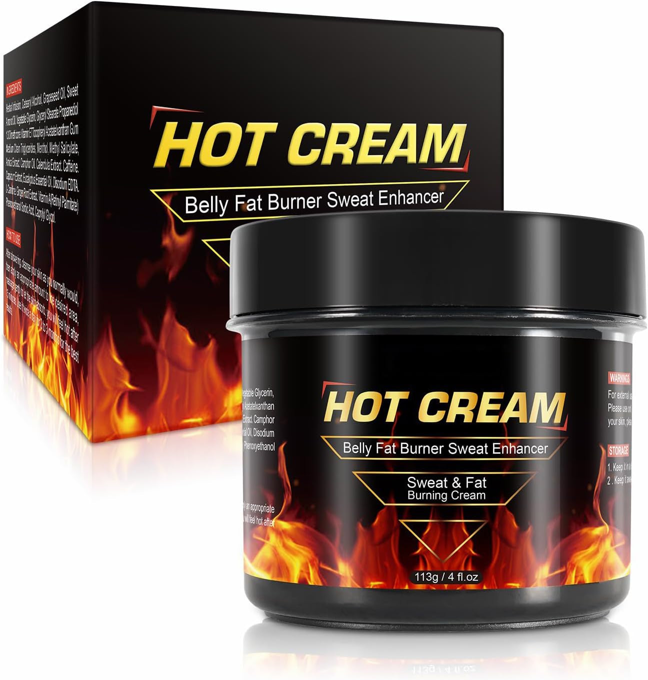 Hot Sweat Cream, Fat Burning Cream for Belly Natural Weight Loss Cream Weight Loss Workout Enhancer for Women and Men Cellulite Treatment for Thighs Legs Abdomen Arms and Buttocks