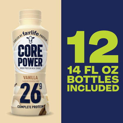 Protein Shake, Vanilla, 26G Bottle, 14Oz, 12 Pack