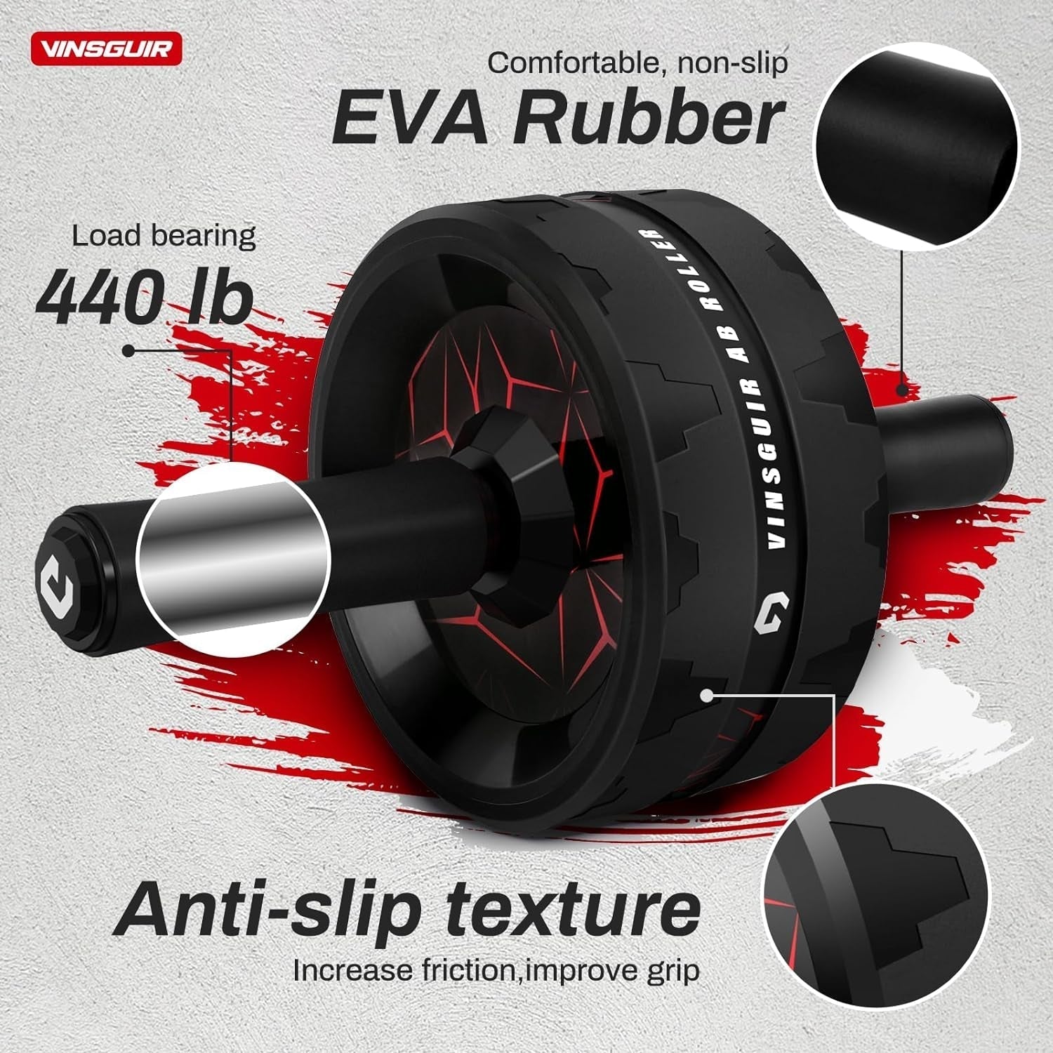 Ab Roller Wheel – Core &amp; Abs Workout Equipment with Knee Pad.