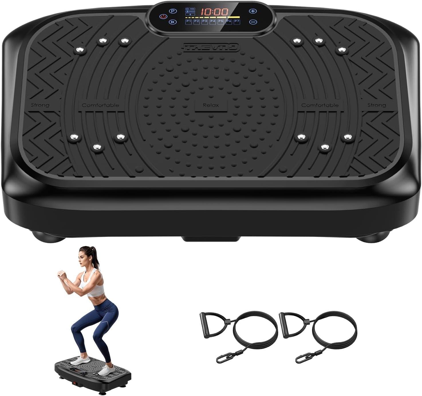 Vibration Plate Exercise Machine Weight Loss, Full Body Workout Vibration Plate Lymphatic Drainage, 199 Adjustable Speeds Power Shaping Waver Vibrating Plate 450 Lbs Capacity Fitness Platform