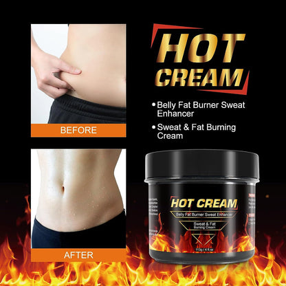 Hot Sweat Cream, Fat Burning Cream for Belly Natural Weight Loss Cream Weight Loss Workout Enhancer for Women and Men Cellulite Treatment for Thighs Legs Abdomen Arms and Buttocks