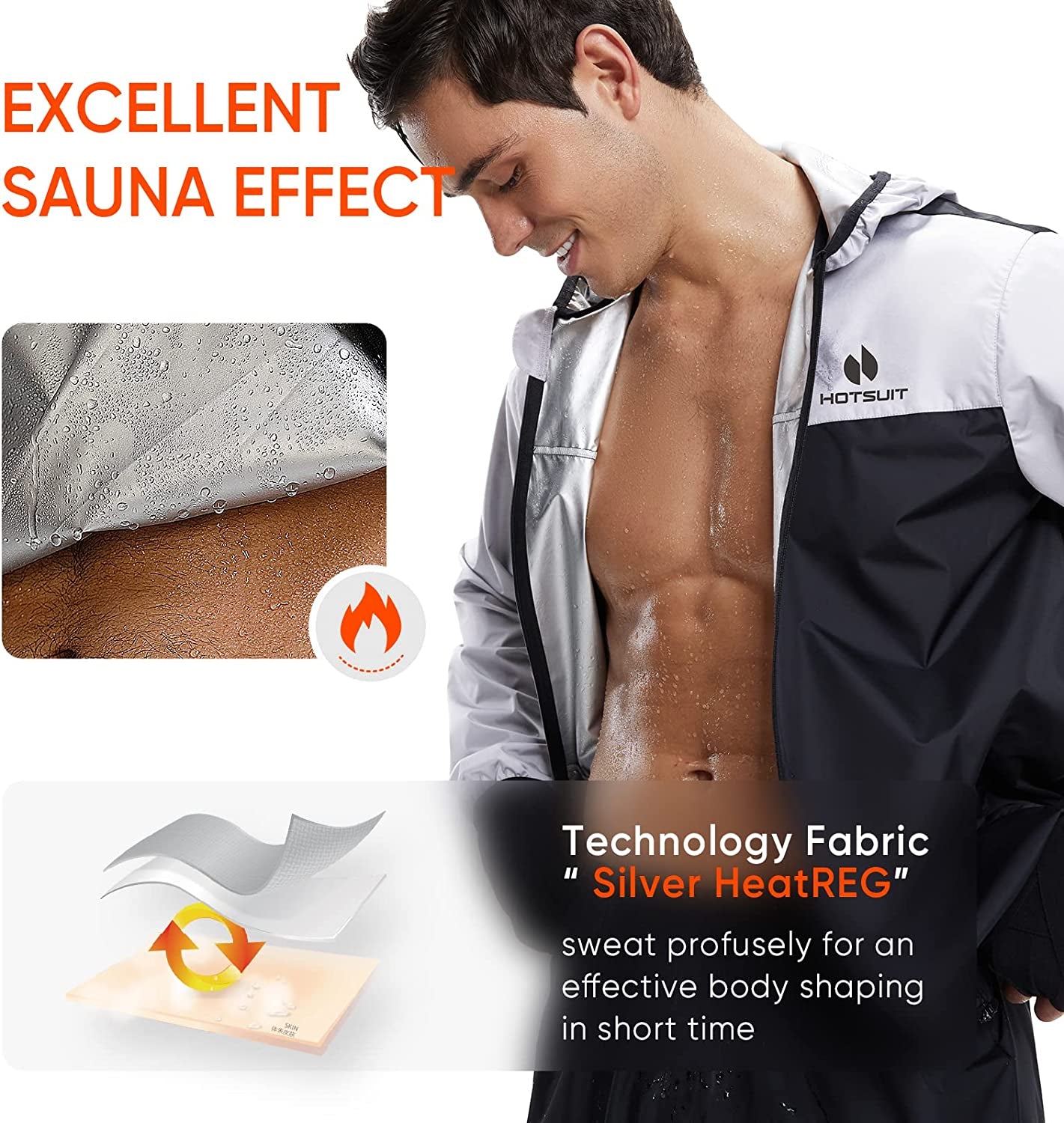 Sauna Suit for Men Sweat Suits Gym Workout Exercise Sauna Jacket Pant Full Body