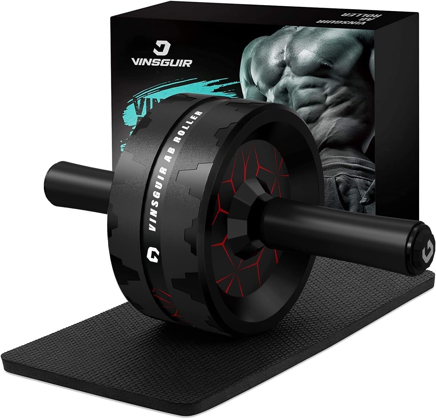 Ab Roller Wheel – Core &amp; Abs Workout Equipment with Knee Pad.