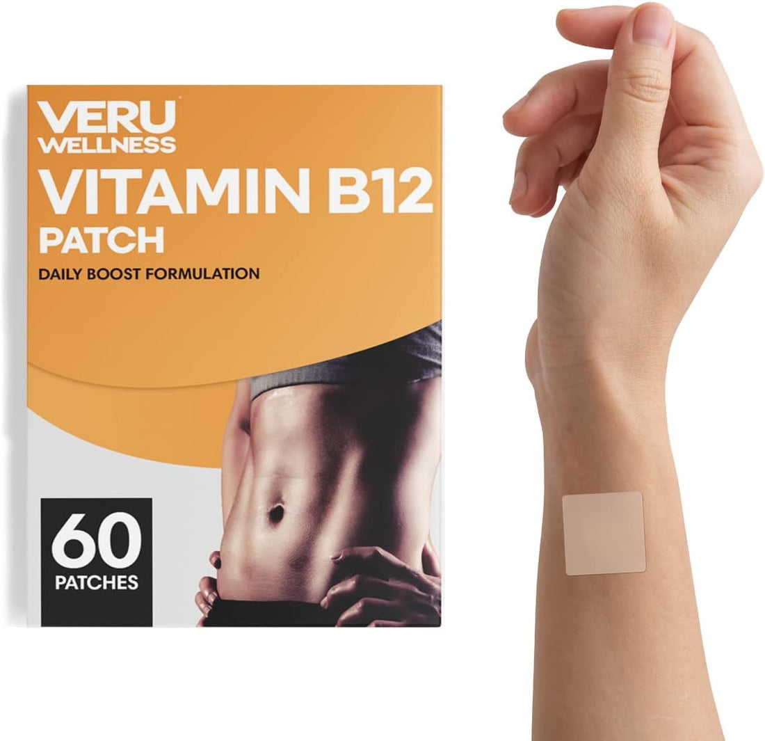 B12 Energy Patch, Natural Patch B12, Garcinia - Self Adhesive Time Release Patch (60 Days)