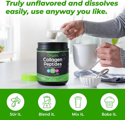 Hydrolyzed Collagen Peptides Powder for Women &amp; Men, 20G Grass Fed Collagen, Unflavored - Hair, Skin, Nail, &amp; Joint Support Supplement, Paleo &amp; Keto, Non-Gmo, Type I and III, 1Lb