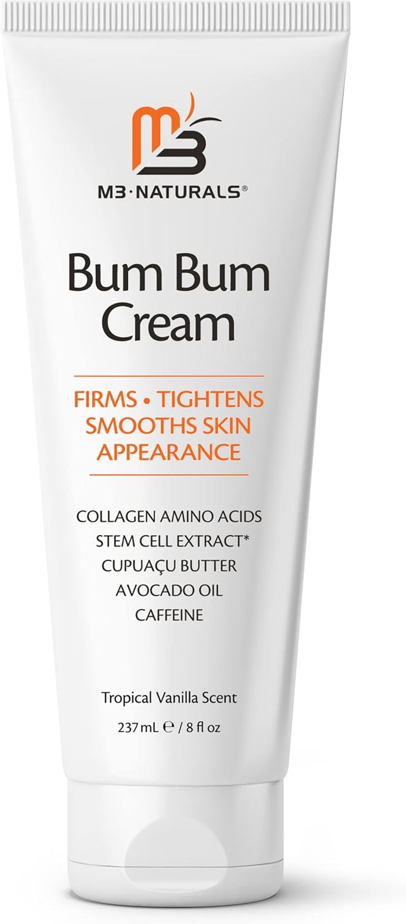 Bum Bum Cream with Lemon Vanilla Scent 2-In-1 Skin Care Cellulite Cream and Massage Lotion - Non-Greasy Skin Tightening Cream for Firm Butt, Belly &amp; Thighs with Cupuaçu Collagen and Caffeine - 8 Fl Oz