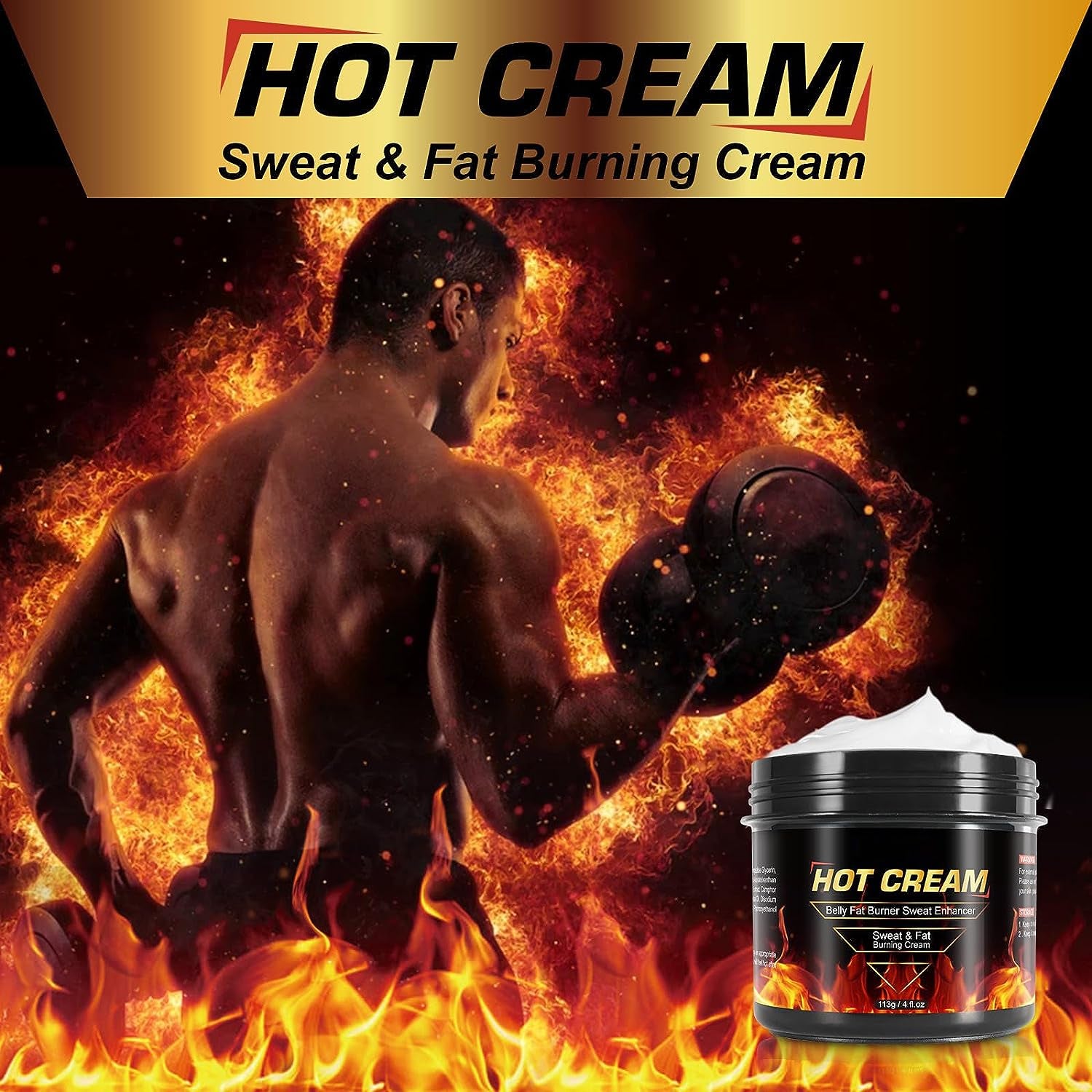 Hot Sweat Cream, Fat Burning Cream for Belly Natural Weight Loss Cream Weight Loss Workout Enhancer for Women and Men Cellulite Treatment for Thighs Legs Abdomen Arms and Buttocks