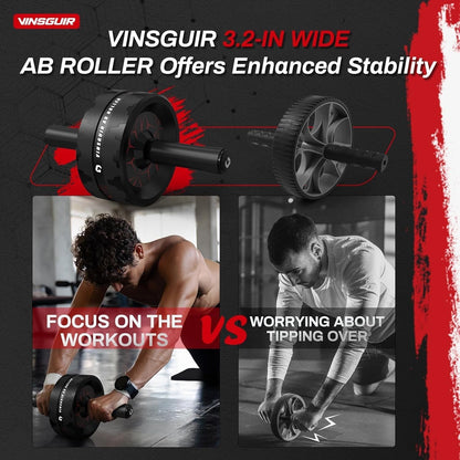 Ab Roller Wheel – Core &amp; Abs Workout Equipment with Knee Pad.
