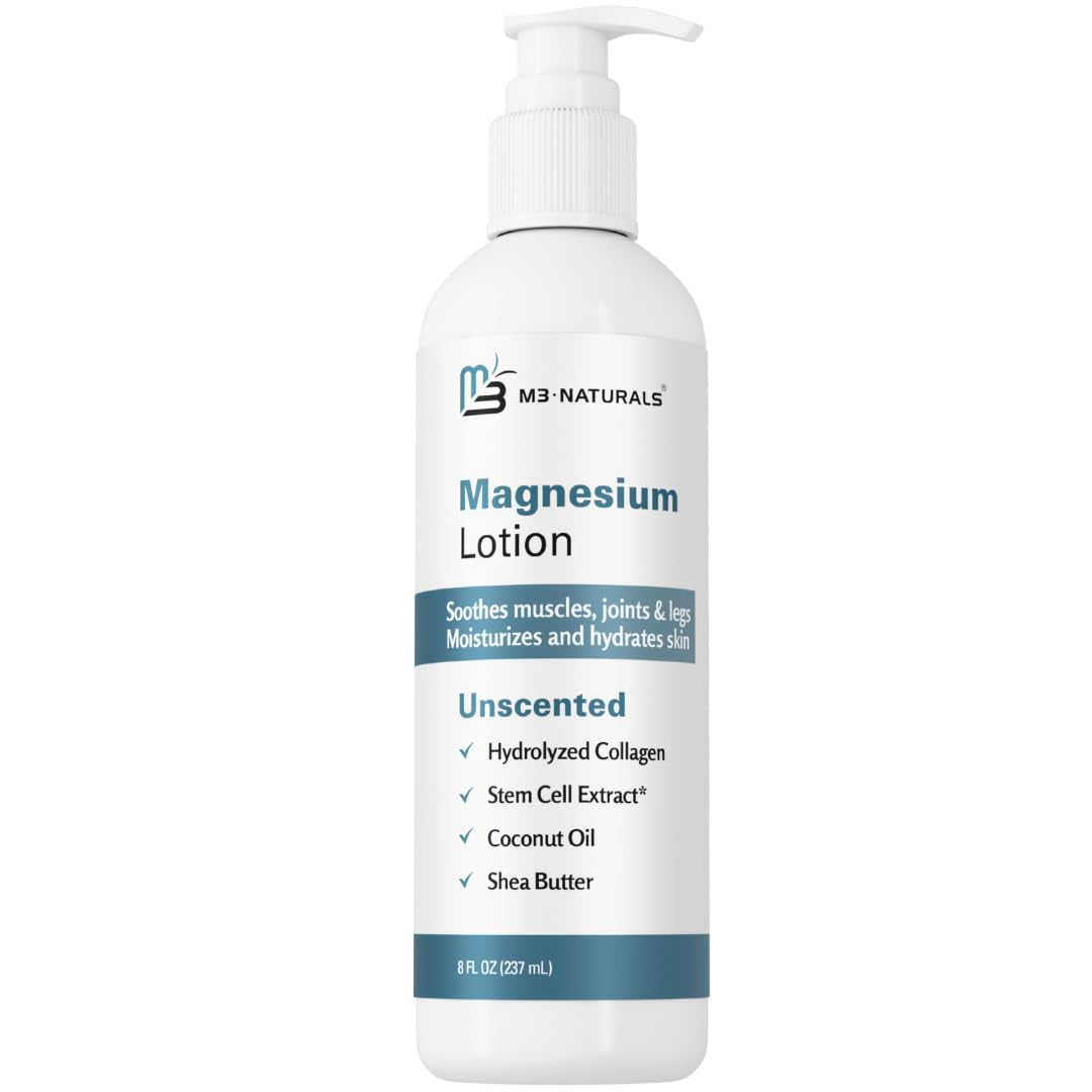 Magnesium Lotion - Ease Muscle Cramps, Calm Restless Legs, Promote Restful Sleep, Moisturize &amp; Hydrate Skin - 8 Fl Oz - Magnesium Cream for Sleep, Magnesium Butter, Topical Magnesium