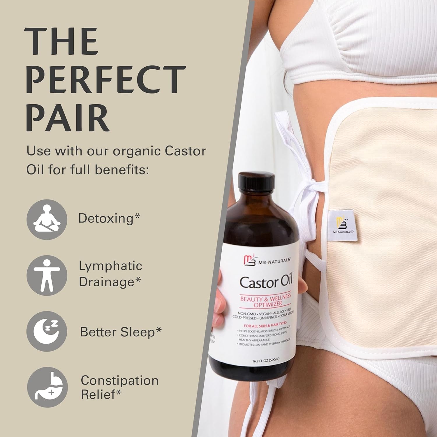 Castor Oil Wrap - Organic Cotton Wellness &amp; Relaxation.