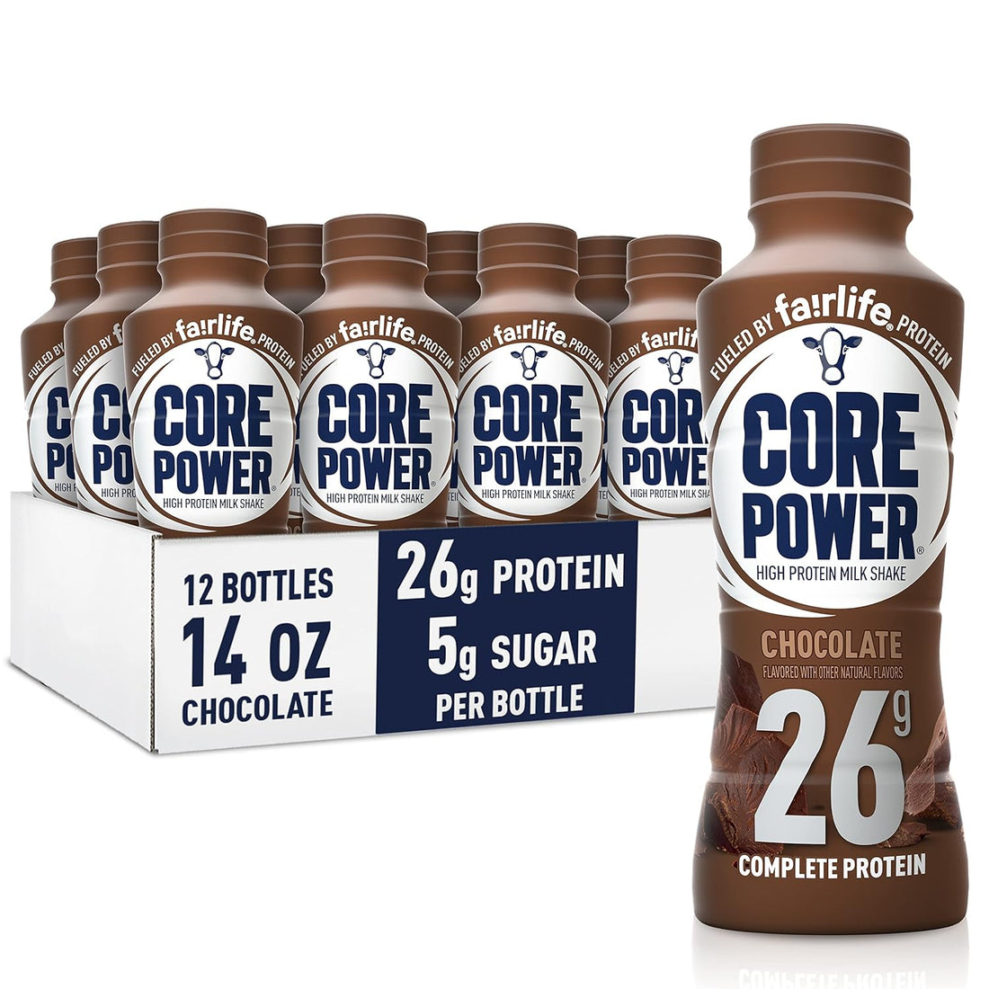 Protein Shake, Chocolate, 26G Bottle, 14Oz, 12 Pack