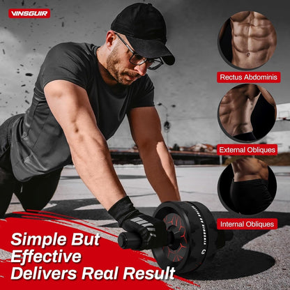Ab Roller Wheel – Core &amp; Abs Workout Equipment with Knee Pad.