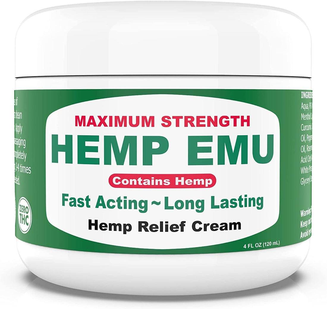 Hemp Cream - Organic Hemp Oil Muscle Rub - Naturally Soothe Discomfort in Joints, Back, Knees with Premium Menthol Cream &amp; Eucalyptus Essential Cream - Made in USA - 4Oz